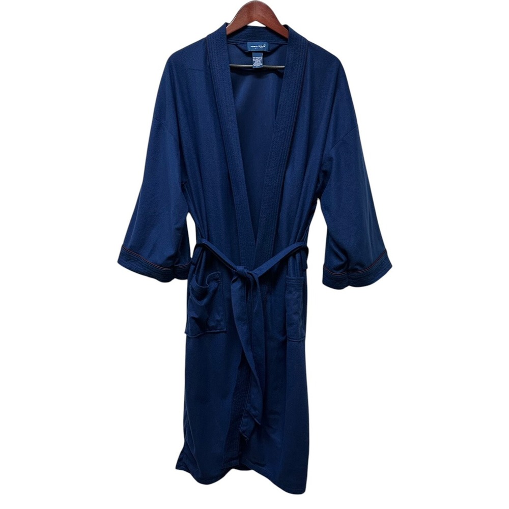 Vintage Towncraft Blue Smoking Lounge Robe House Coat One Size Made in USA
